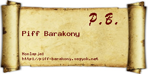 Piff Barakony névjegykártya